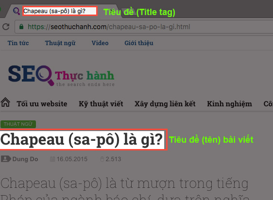 Thẻ tiêu đề (Title tag) là gì?